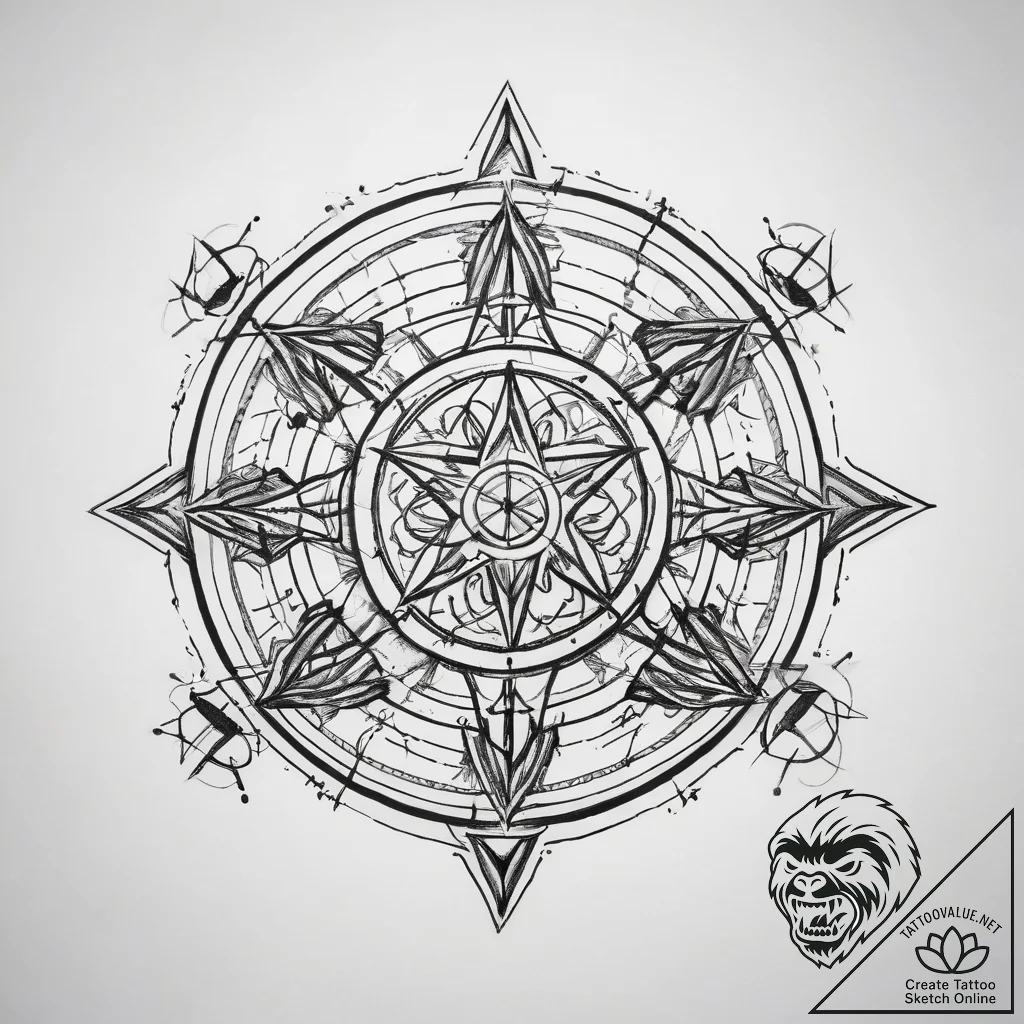 Tattoo sketch magical sigil - tattoo sketch (№1759131721_0, 29.09.2025 07:42) — tattoovalue.net