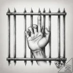 Tattoo sketch prison bars with hands, tattoo… – tattoo sketch (№1759132109_0, 29.09.2025 07:48) — tattoovalue.net