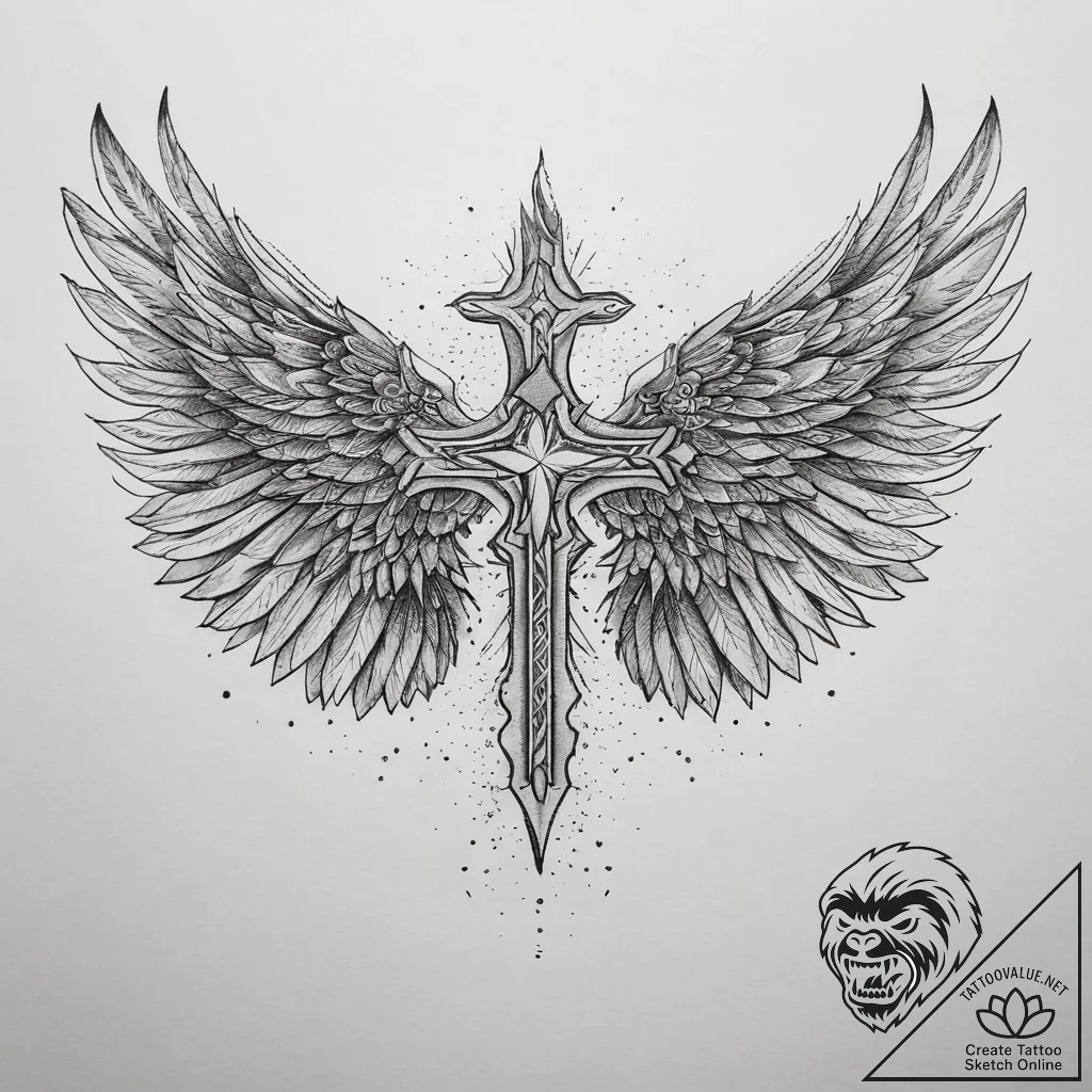 Tattoo sketch wings, tattoo drawing outline,... - tattoo sketch (№1759133865_0, 29.09.2025 08:17) — tattoovalue.net