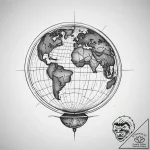 Tattoo sketch globe, tattoo sketch design, li… – tattoo sketch (№1759134060_0, 29.09.2025 08:21) — tattoovalue.net