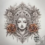 Tattoo sketch slavic embroidery pattern with… – tattoo sketch (№1759134257_0, 29.09.2025 08:24) — tattoovalue.net