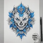Tattoo sketch blue – tattoo sketch (№1759135448_0, 29.09.2025 08:44) — tattoovalue.net