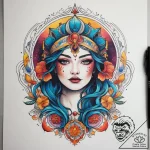 Tattoo sketch cosmic tale, tattoo flash sheet… – tattoo sketch (№1759136239_0, 29.09.2025 08:57) — tattoovalue.net