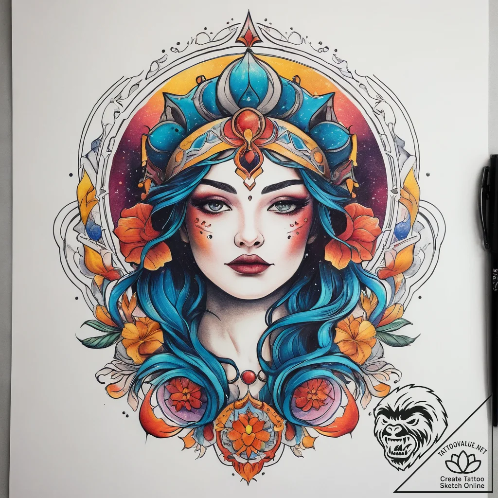 Tattoo sketch cosmic tale, tattoo flash sheet... - tattoo sketch (№1759136239_0, 29.09.2025 08:57) — tattoovalue.net