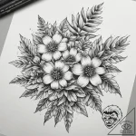 Tattoo sketch wattle flower, tattoo drawing o… – tattoo sketch (№1759137300_0, 29.09.2025 09:15) — tattoovalue.net