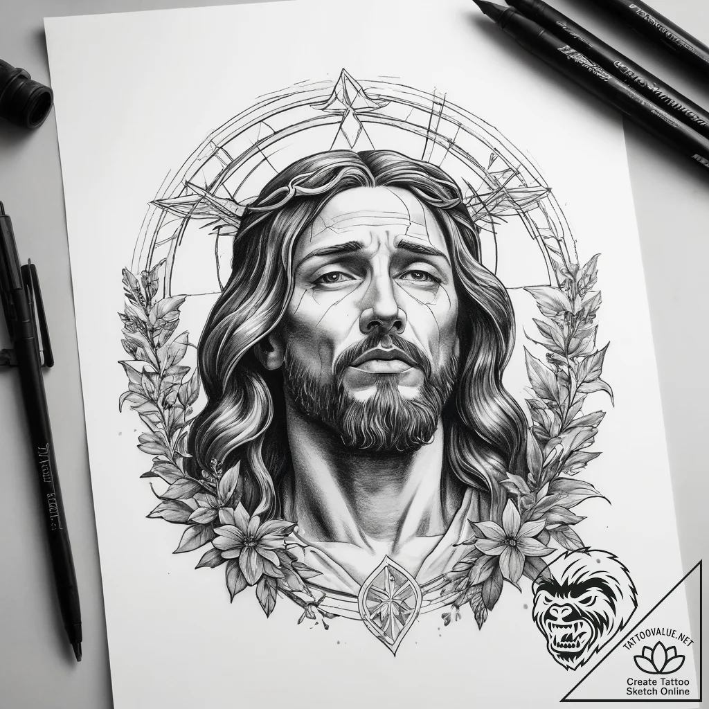 Tattoo sketch gethsemane scene - tattoo sketch (№1759137723_0, 29.09.2025 09:22) — tattoovalue.net