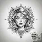 Tattoo sketch cosmic self – tattoo sketch (№1759138505_0, 29.09.2025 09:35) — tattoovalue.net