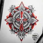 Tattoo sketch cosmic being, ink illustration… – tattoo sketch (№1759138898_0, 29.09.2025 09:41) — tattoovalue.net