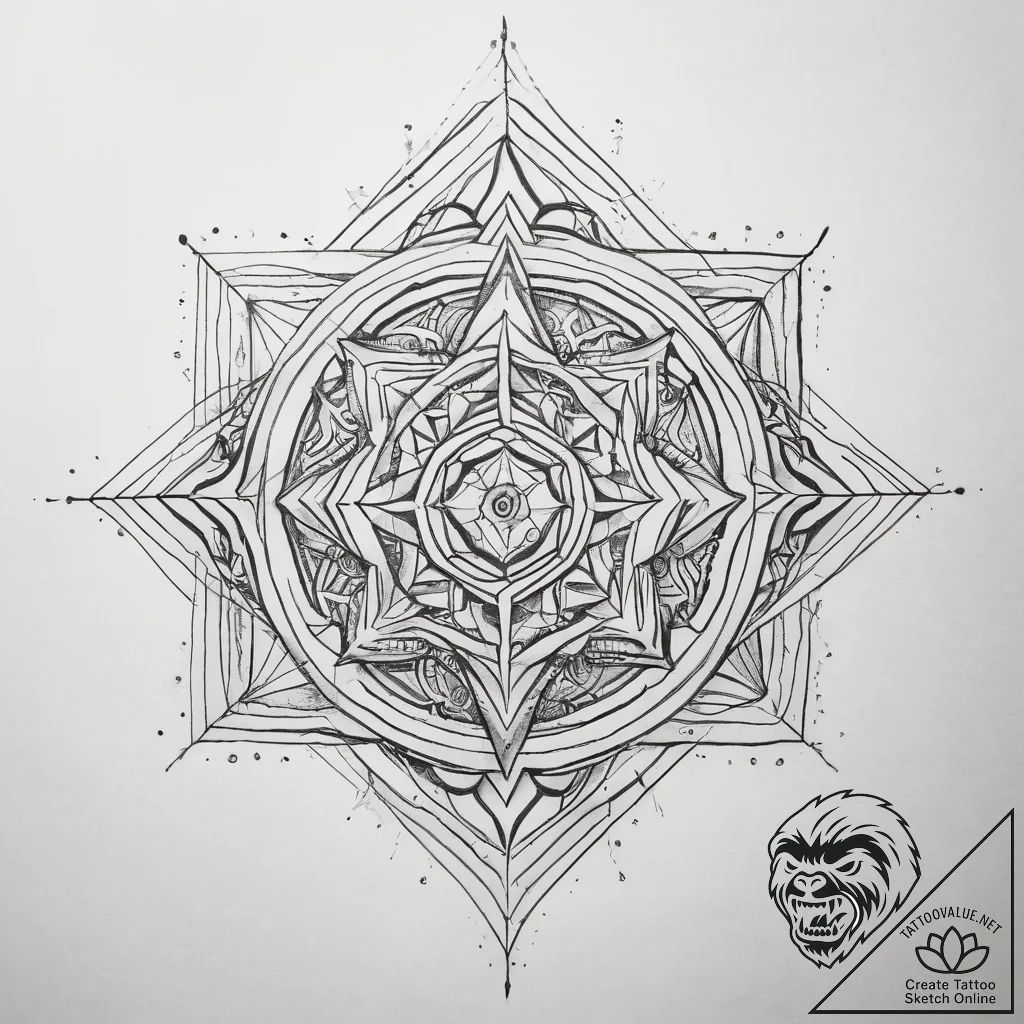Tattoo sketch geometric word - tattoo sketch (№1759139286_0, 29.09.2025 09:48) — tattoovalue.net