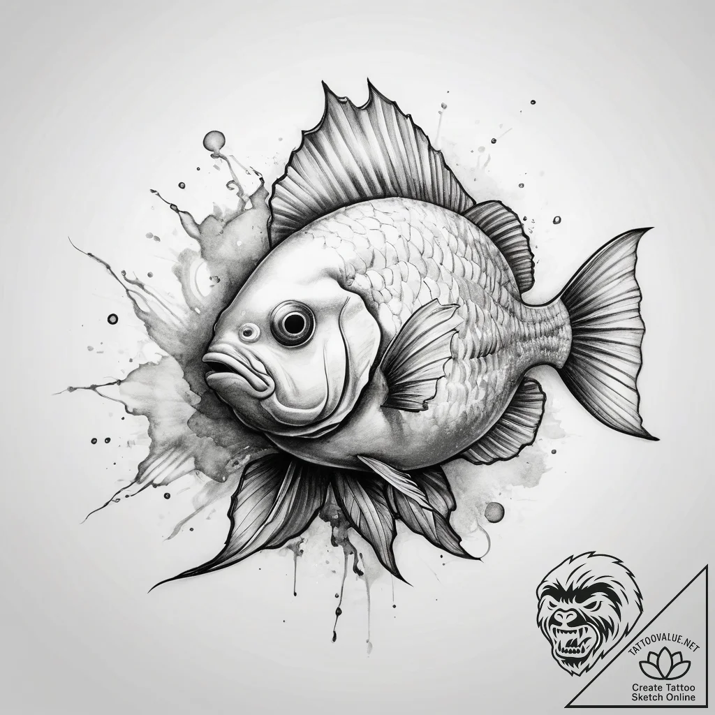 Tattoo sketch oscar fish - tattoo sketch (№1759140074_0, 29.09.2025 10:01) — tattoovalue.net