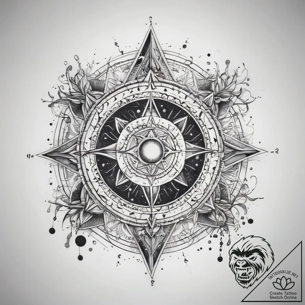 Tattoo sketch cosmic history - tattoo sketch (№1759140466_0, 29.09.2025 10:07) — tattoovalue.net
