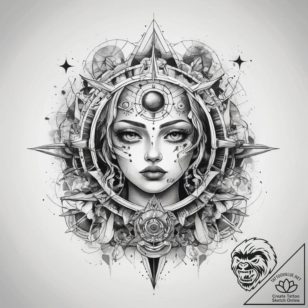 Tattoo sketch cosmic lore, concept art for ta... - tattoo sketch (№1759140659_0, 29.09.2025 10:10) — tattoovalue.net