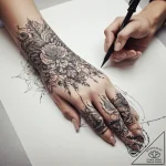 Tattoo sketch hands with a needle, ink illust… – tattoo sketch (№1759141248_0, 29.09.2025 10:20) — tattoovalue.net