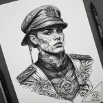 Tattoo sketch soldier with a rebel, tattoo dr… – tattoo sketch (№1759142614_0, 29.09.2025 10:43) — tattoovalue.net