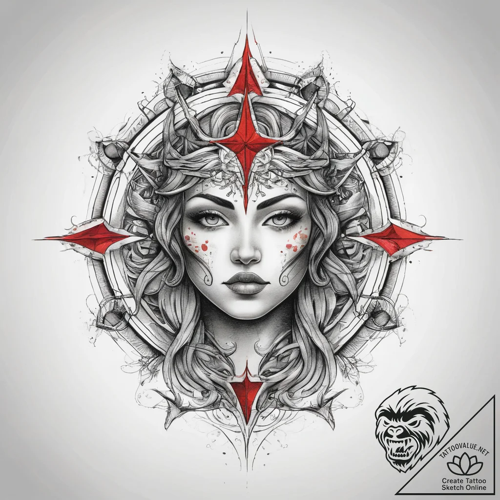 Tattoo sketch cosmic myth, tattoo drawing out... - tattoo sketch (№1759143972_0, 29.09.2025 11:06) — tattoovalue.net