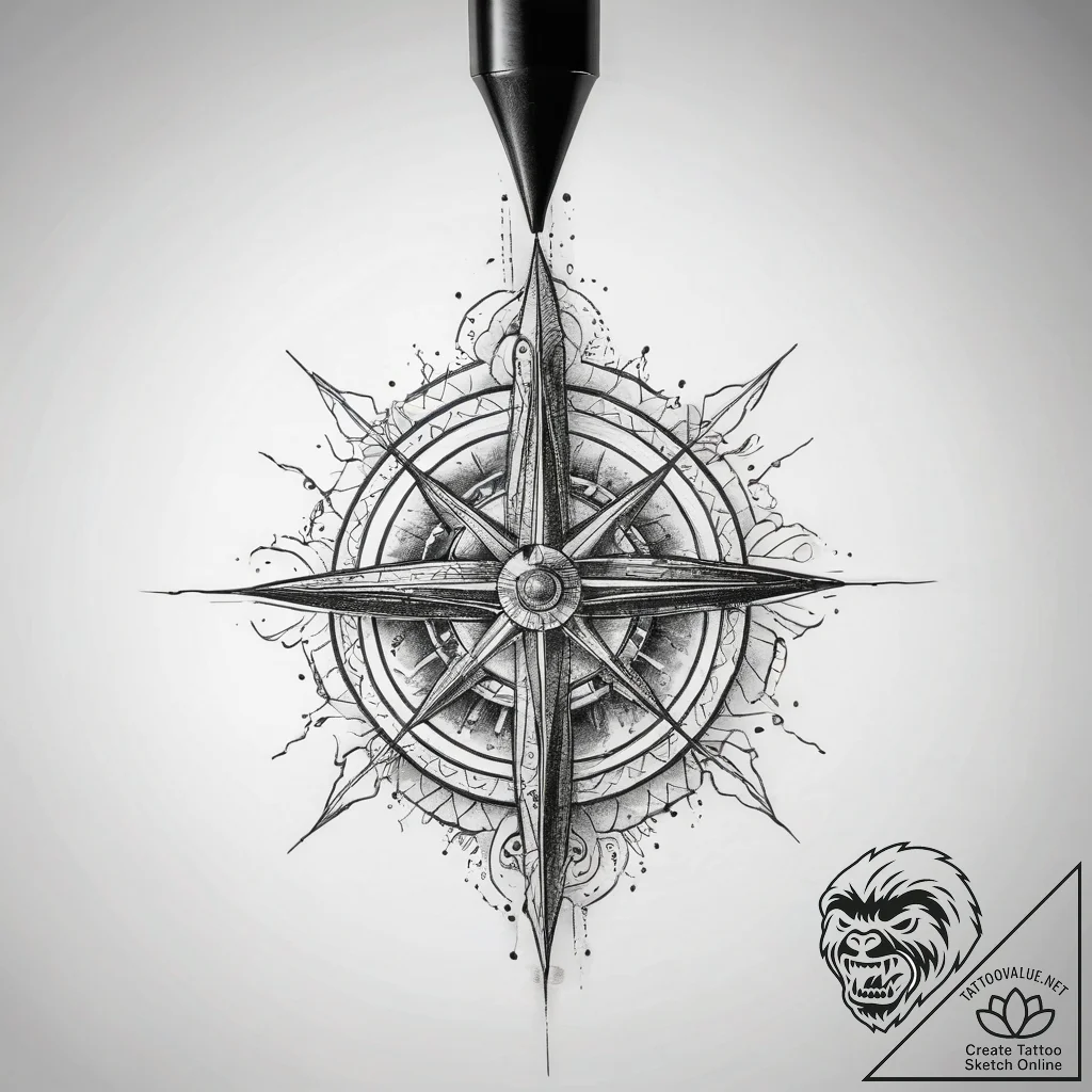 Tattoo sketch magical needle - tattoo sketch (№1759144942_0, 29.09.2025 11:22) — tattoovalue.net