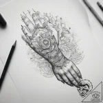 Tattoo sketch hands with a book, tattoo sketc… – tattoo sketch (№1759145726_0, 29.09.2025 11:35) — tattoovalue.net