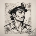 Tattoo sketch soldier with a map, tattoo flas… – tattoo sketch (№1759145920_0, 29.09.2025 11:38) — tattoovalue.net