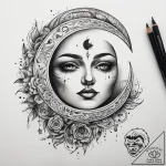 Tattoo sketch new moon, concept art for tatto… – tattoo sketch (№1759147277_0, 29.09.2025 12:01) — tattoovalue.net