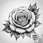 Tattoo sketch rose with a thorny stem, concep… – tattoo sketch (№1759148249_0, 29.09.2025 12:17) — tattoovalue.net
