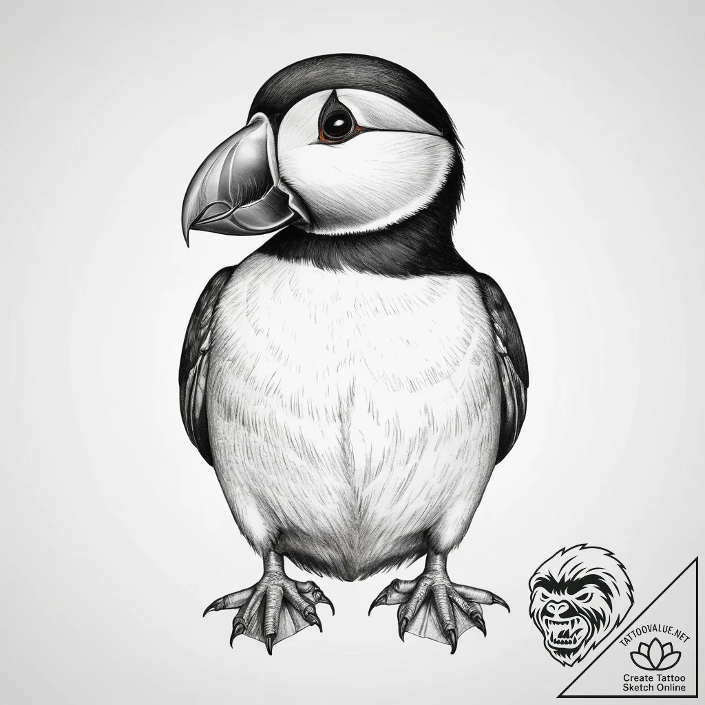 Tattoo sketch puffin, tattoo drawing outline,... - tattoo sketch (№1759148645_0, 29.09.2025 12:24) — tattoovalue.net
