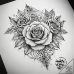 Tattoo sketch кружево с розами – tattoo sketch (№1759150003_0, 29.09.2025 12:46) — tattoovalue.net