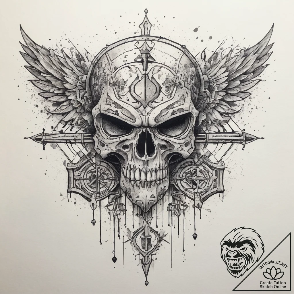 Tattoo sketch gamer pixelated character, tatt... - tattoo sketch (№1759150198_0, 29.09.2025 12:49) — tattoovalue.net