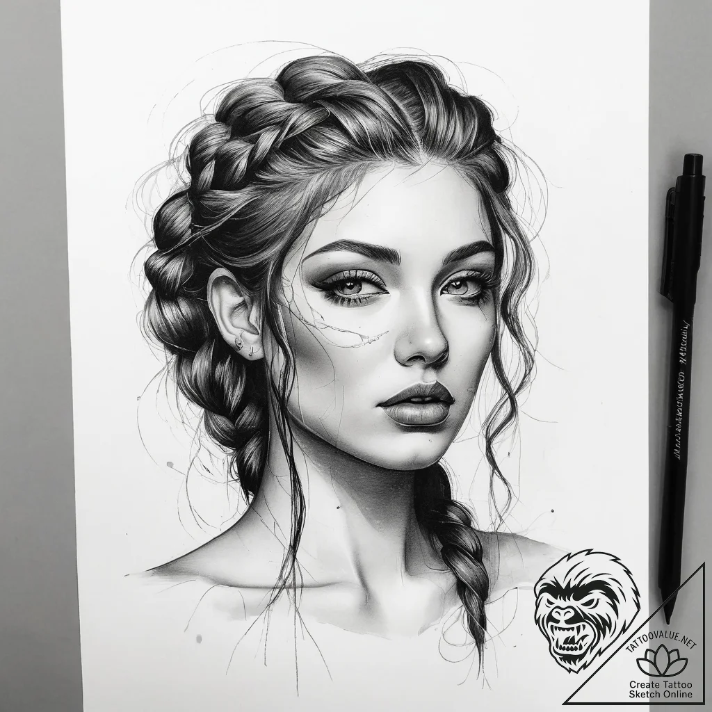 Tattoo sketch braid, tattoo sketch design, on... - tattoo sketch (№1759151758_0, 29.09.2025 13:15) — tattoovalue.net