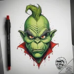 Tattoo sketch the grinch with a death, tattoo… – tattoo sketch (№1759154484_0, 29.09.2025 14:01) — tattoovalue.net