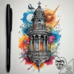 Tattoo sketch tower, artistic tattoo sketch,… – tattoo sketch (№1759155066_0, 29.09.2025 14:11) — tattoovalue.net