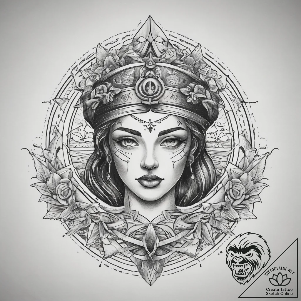 Tattoo sketch sacred narrative, tattoo drawin... - tattoo sketch (№1759156042_0, 29.09.2025 14:27) — tattoovalue.net