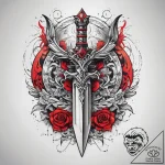Tattoo sketch dagger, ink illustration for ta… – tattoo sketch (№1759156429_0, 29.09.2025 14:33) — tattoovalue.net