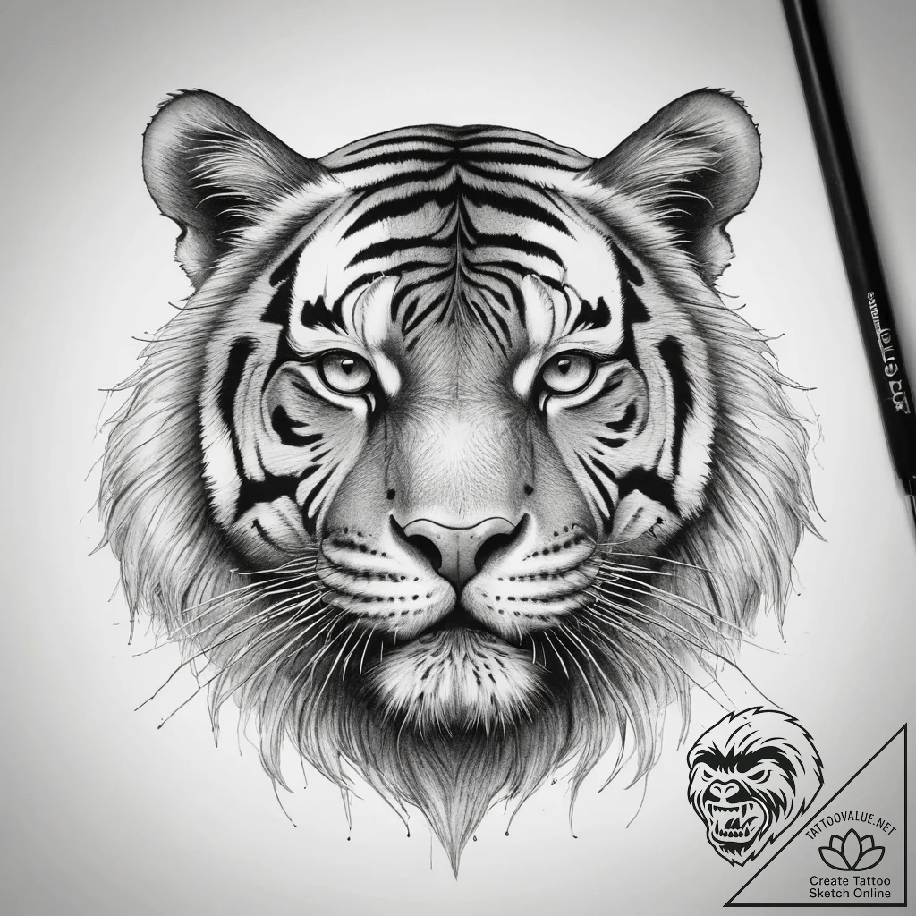 Tattoo sketch tiger's eye, concept art for ta... - tattoo sketch (№1759156824_0, 29.09.2025 14:40) — tattoovalue.net
