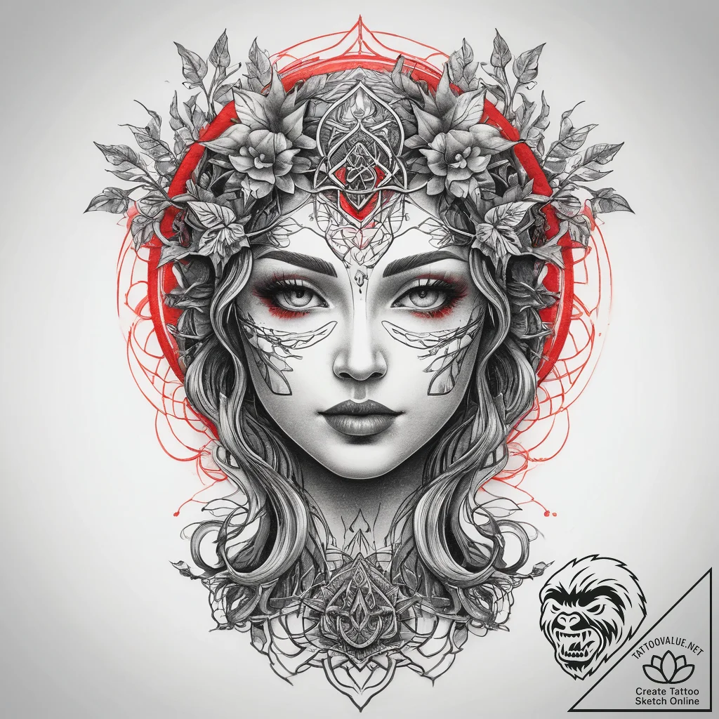 Tattoo sketch dryad in a tree, tattoo sketch... - tattoo sketch (№1759157211_0, 29.09.2025 14:46) — tattoovalue.net