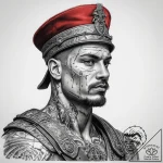 Tattoo sketch soldier with a king, tattoo lin… – tattoo sketch (№1759157799_0, 29.09.2025 14:56) — tattoovalue.net