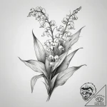 Tattoo sketch lily of the valley flower, conc… – tattoo sketch (№1759157993_0, 29.09.2025 14:59) — tattoovalue.net