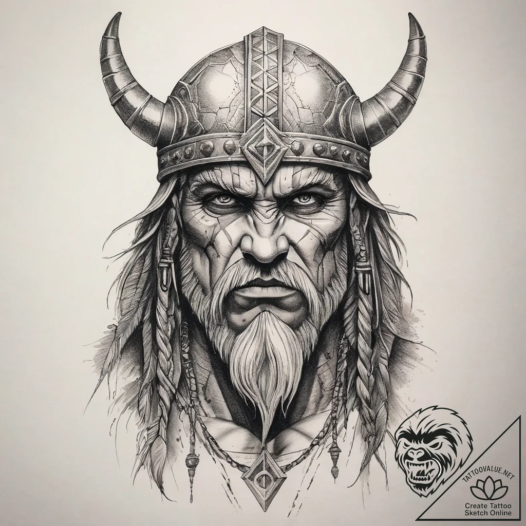 Tattoo sketch barbarian, tattoo line art, det... - tattoo sketch (№1759158964_0, 29.09.2025 15:16) — tattoovalue.net