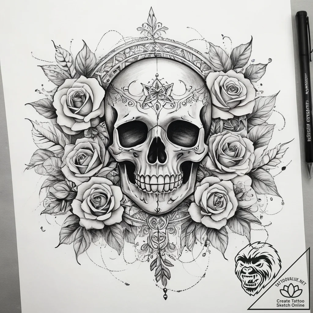 Tattoo sketch slavic embroidery pattern with... - tattoo sketch (№1759159158_0, 29.09.2025 15:19) — tattoovalue.net