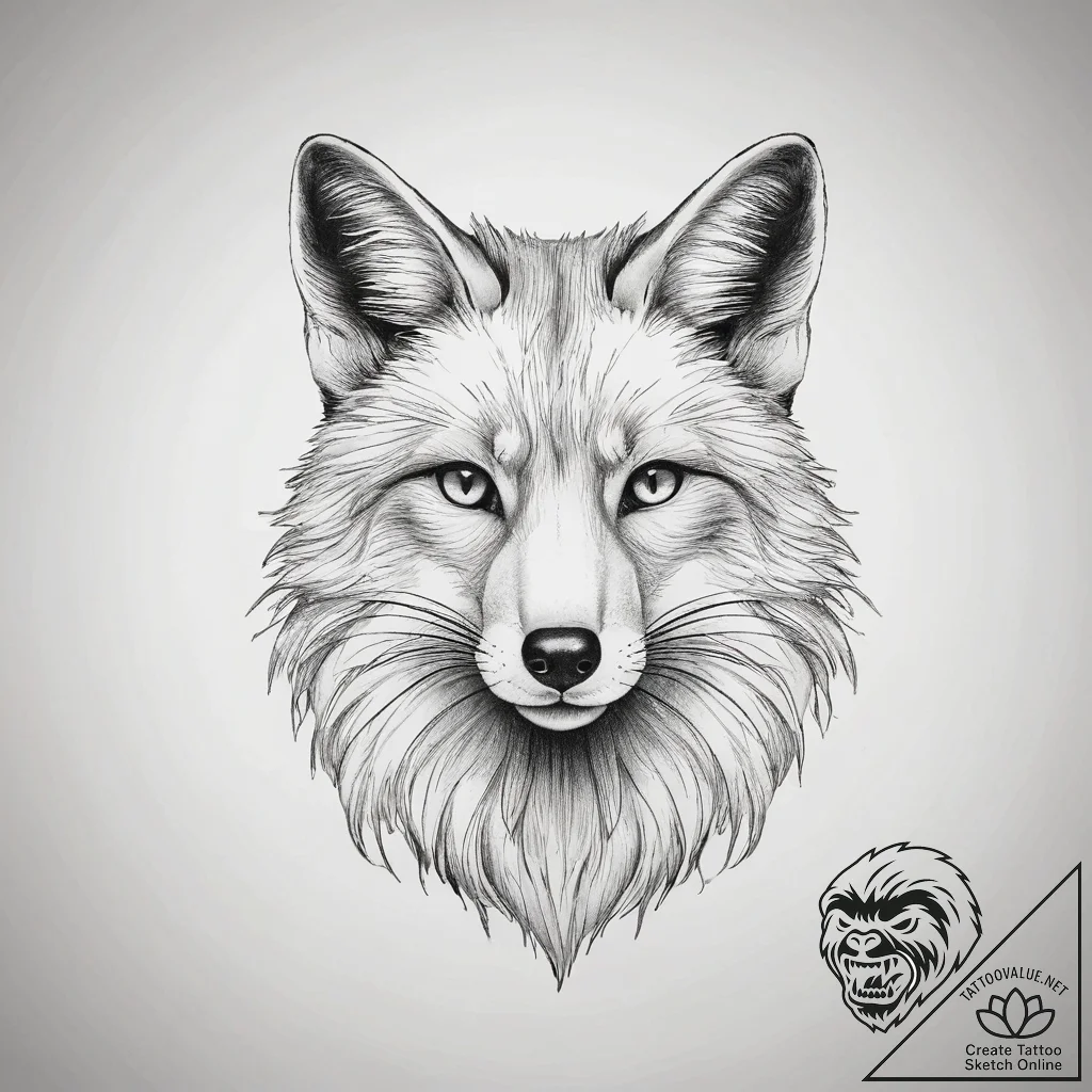Tattoo sketch fox tattoo, artistic tattoo ske... - tattoo sketch (№1759159744_0, 29.09.2025 15:29) — tattoovalue.net