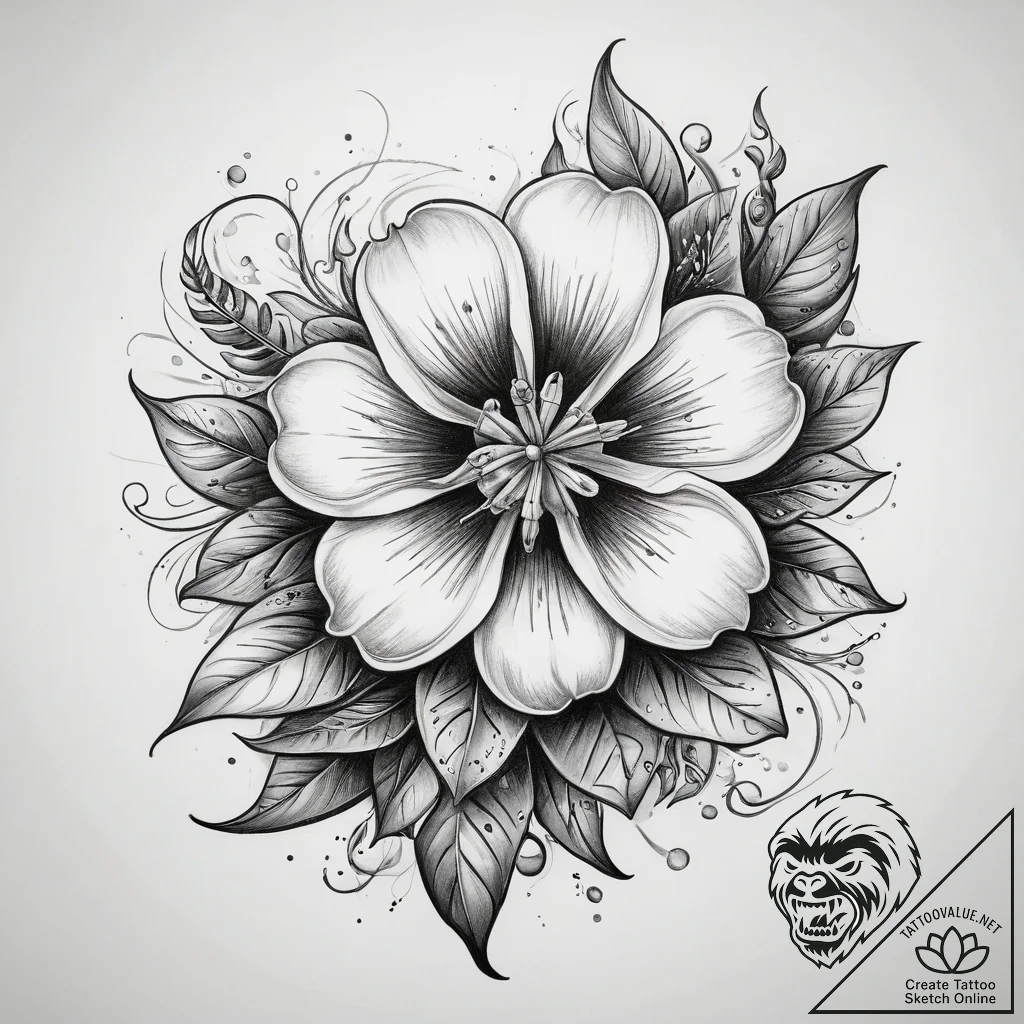 Tattoo sketch pepper flower, tattoo drawing o... - tattoo sketch (№1759160522_0, 29.09.2025 15:42) — tattoovalue.net