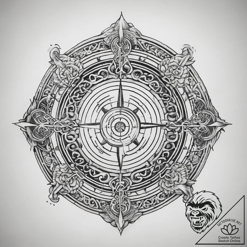 Tattoo sketch taoist eight trigrams, tattoo l... - tattoo sketch (№1759161882_0, 29.09.2025 16:04) — tattoovalue.net