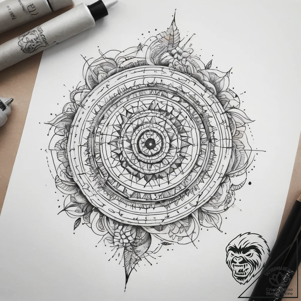 Tattoo sketch spiral symbol, tattoo drawing o... - tattoo sketch (№1759162270_0, 29.09.2025 16:11) — tattoovalue.net