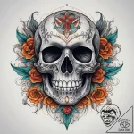 Tattoo sketch skull, concept art for tattoo,… – tattoo sketch (№1759162659_0, 29.09.2025 16:17) — tattoovalue.net