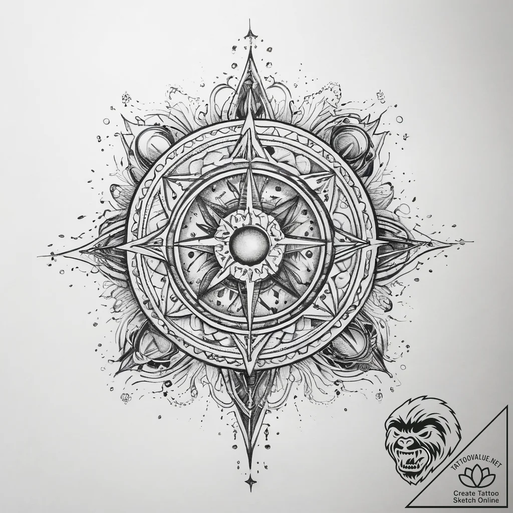 Tattoo sketch cosmic foundation - tattoo sketch (№1759163835_0, 29.09.2025 16:37) — tattoovalue.net