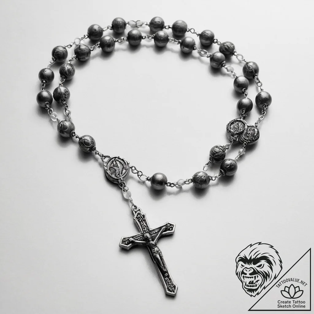 Tattoo sketch rosary beads - tattoo sketch (№1759164029_0, 29.09.2025 16:40) — tattoovalue.net