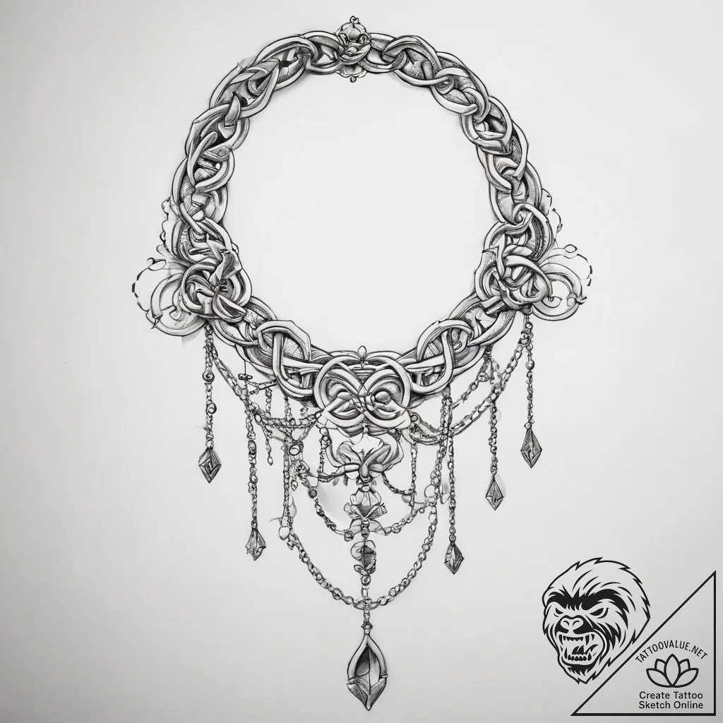 Tattoo sketch delicate chain tattoo - tattoo sketch (№1759164803_0, 29.09.2025 16:53) — tattoovalue.net