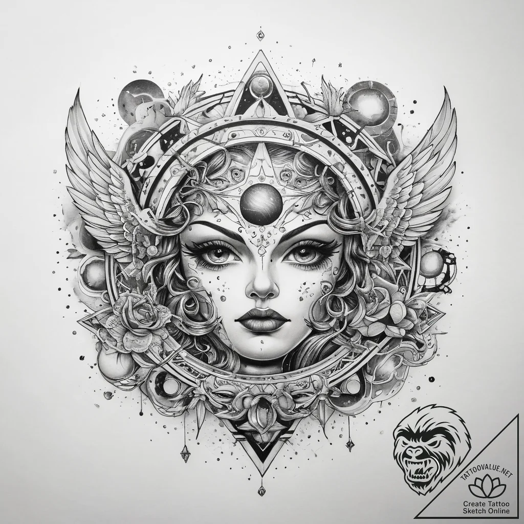 Tattoo sketch cosmic land - tattoo sketch (№1759166941_0, 29.09.2025 17:29) — tattoovalue.net