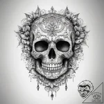 Tattoo sketch череп с кружевом, tattoo flash… – tattoo sketch (№1759167523_0, 29.09.2025 17:38) — tattoovalue.net