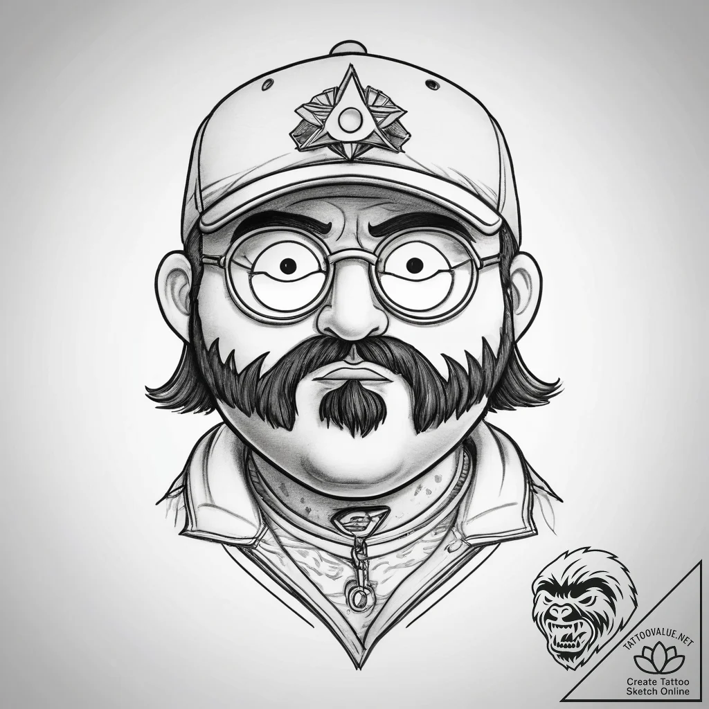 Tattoo sketch south park stan - tattoo sketch (№1759168106_0, 29.09.2025 17:48) — tattoovalue.net