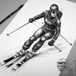 Tattoo sketch skiing skis and poles, artistic… – tattoo sketch (№1759168303_0, 29.09.2025 17:51) — tattoovalue.net